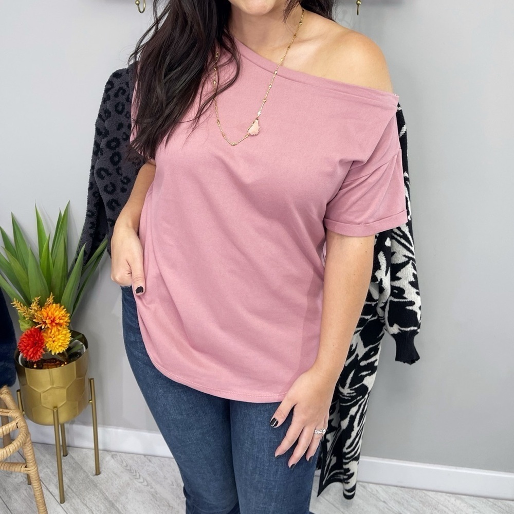 Pink Off-Shoulder Top - Picture 3 of 4